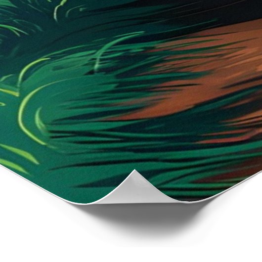 Deutscher Hirte, der durch den Wald läuft Poster (Ecke)