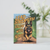 Deutscher Hirte, der mit Kraft und Herz läuft Postkarte (Stehend Vorderseite)