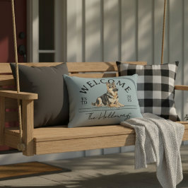 Deutscher Hirte - Familienname willkommen Dekokissen