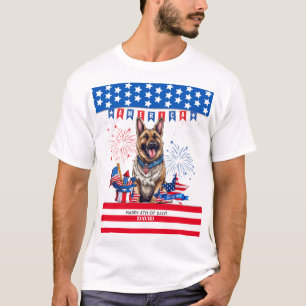 Deutscher Hirte Happy 4. Juli Unabhängigkeitstag T-Shirt