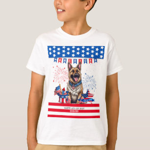Deutscher Hirte Happy 4. Juli Unabhängigkeitstag T-Shirt