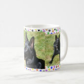 Deutscher Hirte, Herbst, 3 Bilder & Paw Prints, ZK Kaffeetasse (VorderseiteRechts)