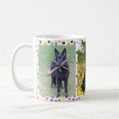 Deutscher Hirte, Herbst und Spielzeuge und Paw-Pri Kaffeetasse (Links)