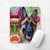 Deutscher Hirte im Garten Mousepad (Mit Mouse)