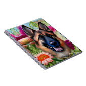 Deutscher Hirte im Garten Notizblock (Rechte Seite)