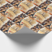 Deutscher Hirte im Herbst hinterlässt Erntedank Ku Geschenkpapier (Ecke)