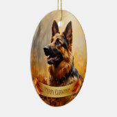 Deutscher Hirte im Herbst Keramik Ornament (Rechts)