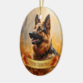 Deutscher Hirte im Herbst Keramik Ornament (Links)