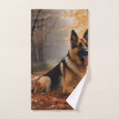 Deutscher Hirte im Herbst Leaves Inspirier Badhandtuch Set (Handtuch)