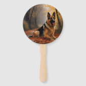 Deutscher Hirte im Herbst Leaves Inspirier Fächer (Vorderseite)