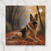 Deutscher Hirte im Herbst Leaves Inspirier Geschenkanhänger (Rückseite)