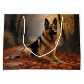 Deutscher Hirte im Herbst Leaves Inspirier Große Geschenktüte (Vorderseite)