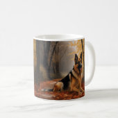 Deutscher Hirte im Herbst Leaves Inspirier Kaffeetasse (VorderseiteRechts)