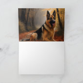 Deutscher Hirte im Herbst Leaves Inspirier Karte (Innenseite)