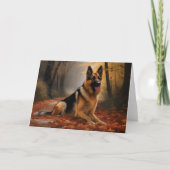 Deutscher Hirte im Herbst Leaves Inspirier Karte (Vorderseite)