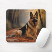 Deutscher Hirte im Herbst Leaves Inspirier Mousepad (Mit Mouse)