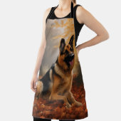 Deutscher Hirte im Herbst Leaves Inspirier Schürze (InSitu)