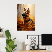 Deutscher Hirte im Herbst Poster (Heimbüro)