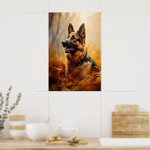 Deutscher Hirte im Herbst Poster (Küche)