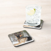 Deutscher Hirte im Schnee Getränkeuntersetzer (Rechte Seite)