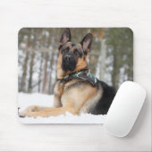 Deutscher Hirte im Schnee Mousepad (Mit Mouse)