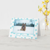 Deutscher Hirte in der Schneeschuhkarte. Karte (Gelbe Blume)