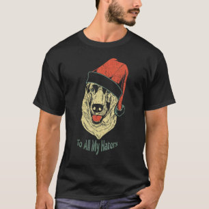 Deutscher Hirte in einer Weihnachtsmannmütze für H T-Shirt