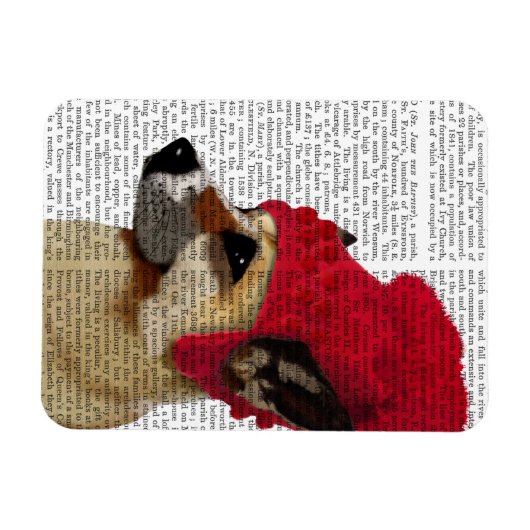 Deutscher Hirte in Red Wooly Hat Magnet (Horizontal)