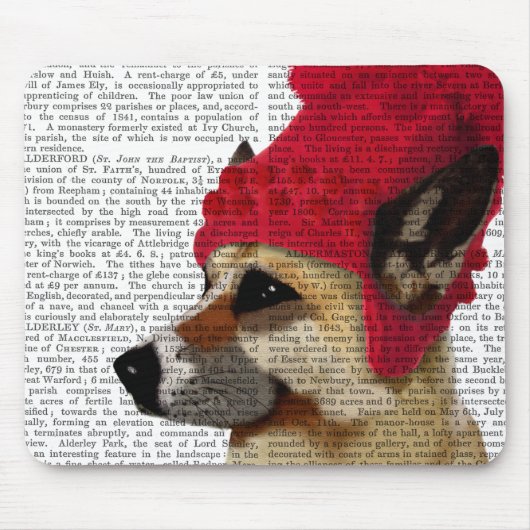 Deutscher Hirte in Red Wooly Hat Mousepad (Vorne)