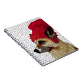 Deutscher Hirte in Red Wooly Hat Notizblock (Rechte Seite)