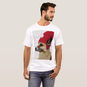 Deutscher Hirte in Red Wooly Hat T-Shirt (Vorne ganz)