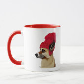Deutscher Hirte in Red Wooly Hat Tasse (Links)