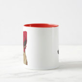 Deutscher Hirte in Red Wooly Hat Tasse (Zentrum)