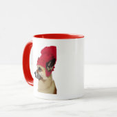 Deutscher Hirte in Red Wooly Hat Tasse (Vorderseite Links)