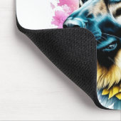 Deutscher Hirte in rosa und gelben Blumen Mousepad (Ecke)