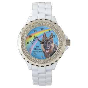 Deutscher Hirte mit Ihrem Text für sie zusehen Armbanduhr