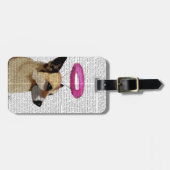 Deutscher Hirte mit rosa Halo Gepäckanhänger (Vorderseite horizontal)