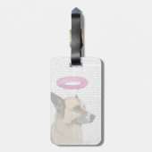 Deutscher Hirte mit rosa Halo Gepäckanhänger (Rückseite vertikal)