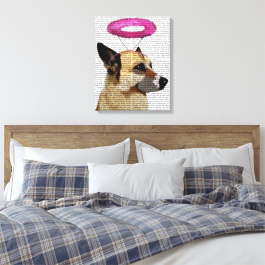 Deutscher Hirte mit rosa Halo Leinwanddruck (Insitu (Schlafzimmer))