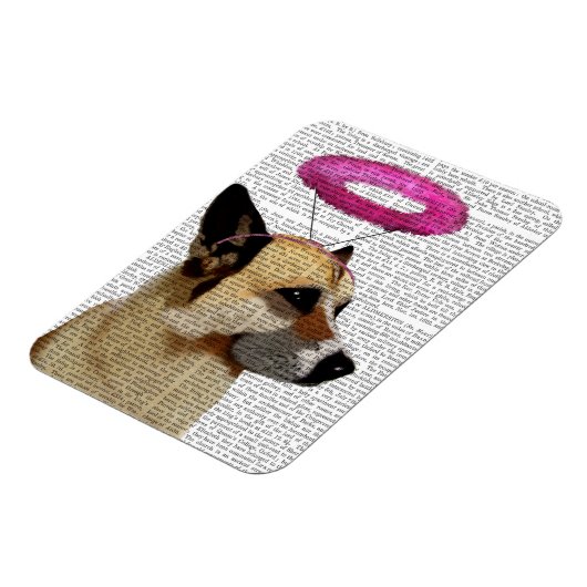 Deutscher Hirte mit rosa Halo Magnet (Linke Seite)