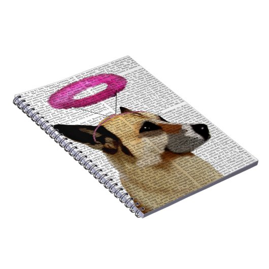 Deutscher Hirte mit rosa Halo Notizblock (Rechte Seite)