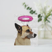 Deutscher Hirte mit rosa Halo Postkarte (Stehend Vorderseite)