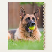 Deutscher Hirte mit Tennisball Planer (Rückseite)