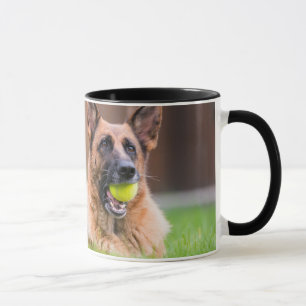 Deutscher Hirte mit Tennisball Tasse