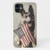 Deutscher Hirte mit US-Flagge Case-Mate iPhone Hülle (Rückseite)