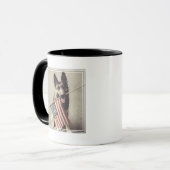 Deutscher Hirte mit US-Flagge Tasse (Vorderseite Links)