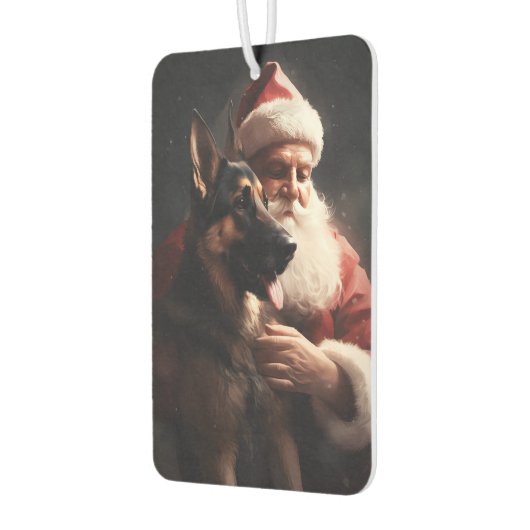 Deutscher Hirte mit Weihnachtsmann Weihnachten Autolufterfrischer (Links)