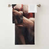 Deutscher Hirte mit Weihnachtsmann Weihnachten Badhandtuch Set (Insitu)