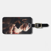 Deutscher Hirte mit Weihnachtsmann Weihnachten Gepäckanhänger (Vorderseite horizontal)