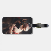 Deutscher Hirte mit Weihnachtsmann Weihnachten Gepäckanhänger (Rückseite horizontal)